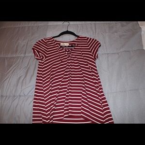 maroon striped shirt from hollister